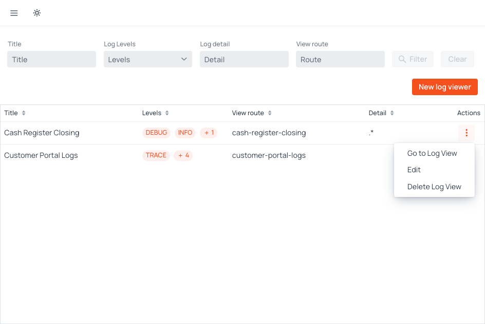 Activity Log screenshot