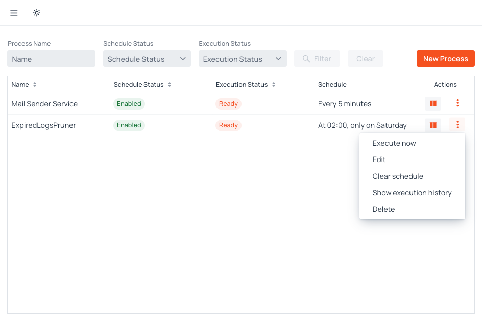 Process Manager screenshot