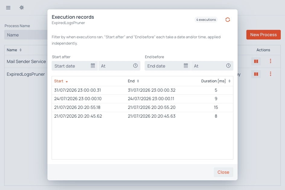 Process Manager screenshot