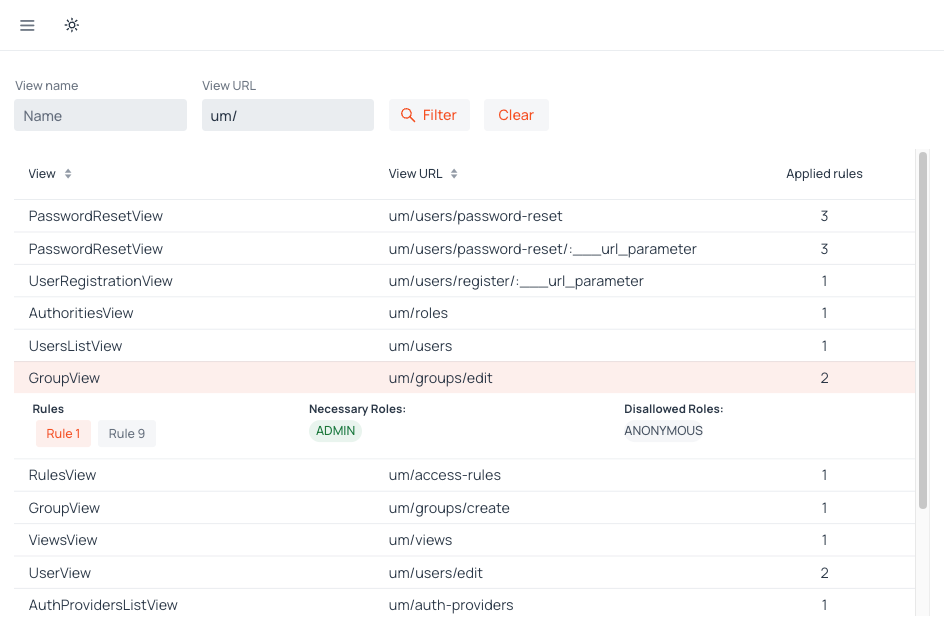 User Manager screenshot